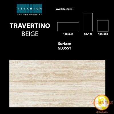 Titanium granite travertino beige glossy